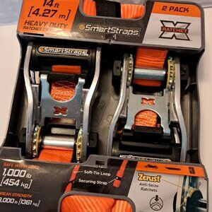 COPY - NEW - SmartStraps 1-1/4 in. x 14 ft. Orange CarbonX Heavy Duty Ratchet S…